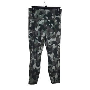 Athleta Lightning 7/8 athletic capri leggings - green camo - small petite / SP